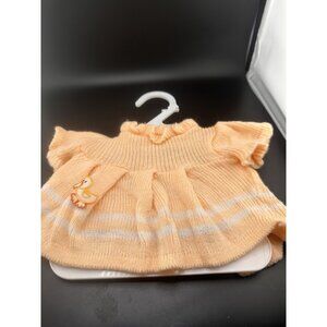 Cabbage Patch Kids Peach Ducky Dress Top Doll CPK Knit Outfit 25th Anniversary